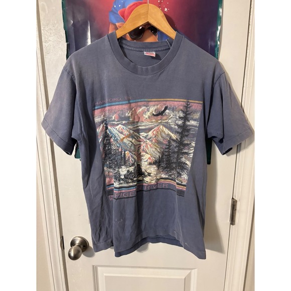 Fruit of the Loom Other - Vintage 1992 Hartford TN Pigeon River T Shirt Fruit of the Loom Blue Gray Med